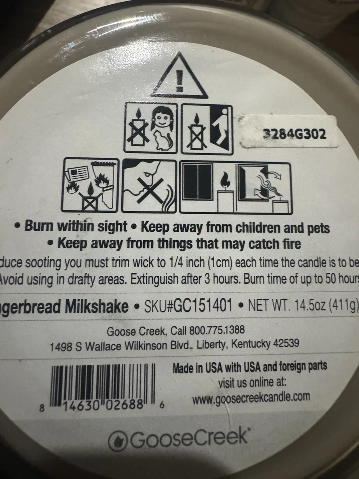 Batido de pan de jengibre Goose Creek vela de 3 mechas 14,5 onzas Foto 2 de 2