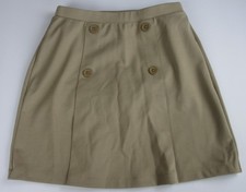 LANDS END Khaki School Uniform Ponte Button Front Skort Girls 14 NEW 