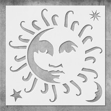 Sun Design Wall Art Reusable Plastic Stencil for DIY Crafts - StencilAir