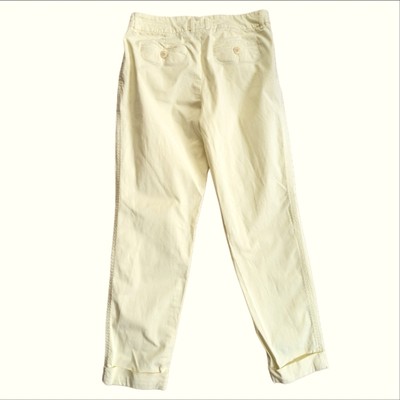 Weekend Max Mara Designer Chino 2 Sofia Yellow Cropped Straight Cuffed Pants