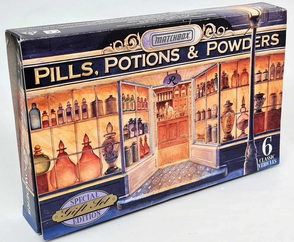 Matchbox Vintage MB914 Model A Ford Van Set Pills Potions Etc Diecast Model Vans - Image 3 of 4