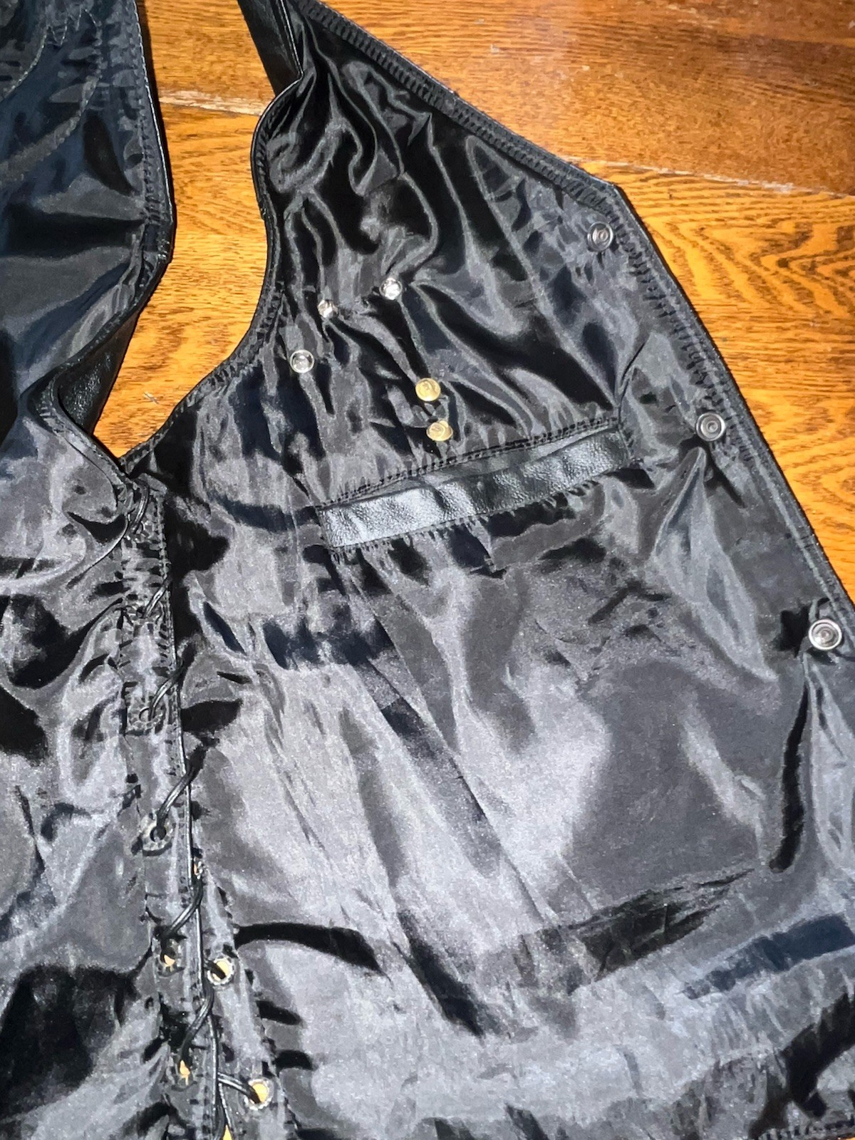 Vintage USA Bikers Dream Apparel Leather Biker Vest, Size 46 Harley Davidson