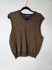 VTG Polo Golf Ralph Lauren Vest Mens XL Brown V Neck Wool Grandpa Preppy Golf