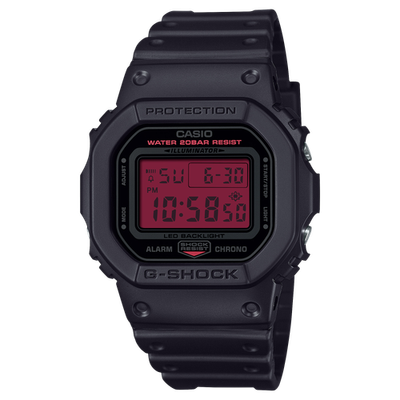 CASIO G-Shock DW-5600BBR-1 Black and Bold Red Square Digital Resin