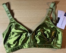 34C BRA~MINIMISER GREEN SATIN LOOK~ NATURANA ~NEW(357)