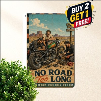 Retro Biker Lifestyle Painting Custom Motorcycle Shop Metal Tin Sign