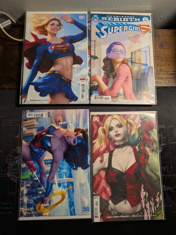 Artgerm Wonderwoman Supergirl Harley Quinn Variant Lot DC Comics (4 Total)