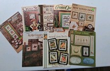vintage lot of eight cross stitching pattern books