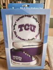 BABY FANATIC BIB PRE WALKERS SET TCU TEXAS CHRISTIAN UNIVERSITY HORNED FROGS