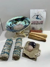 Home Cleansing Smudging Kit With White Sage Palo Santo Abalone Stand Smudge Feat