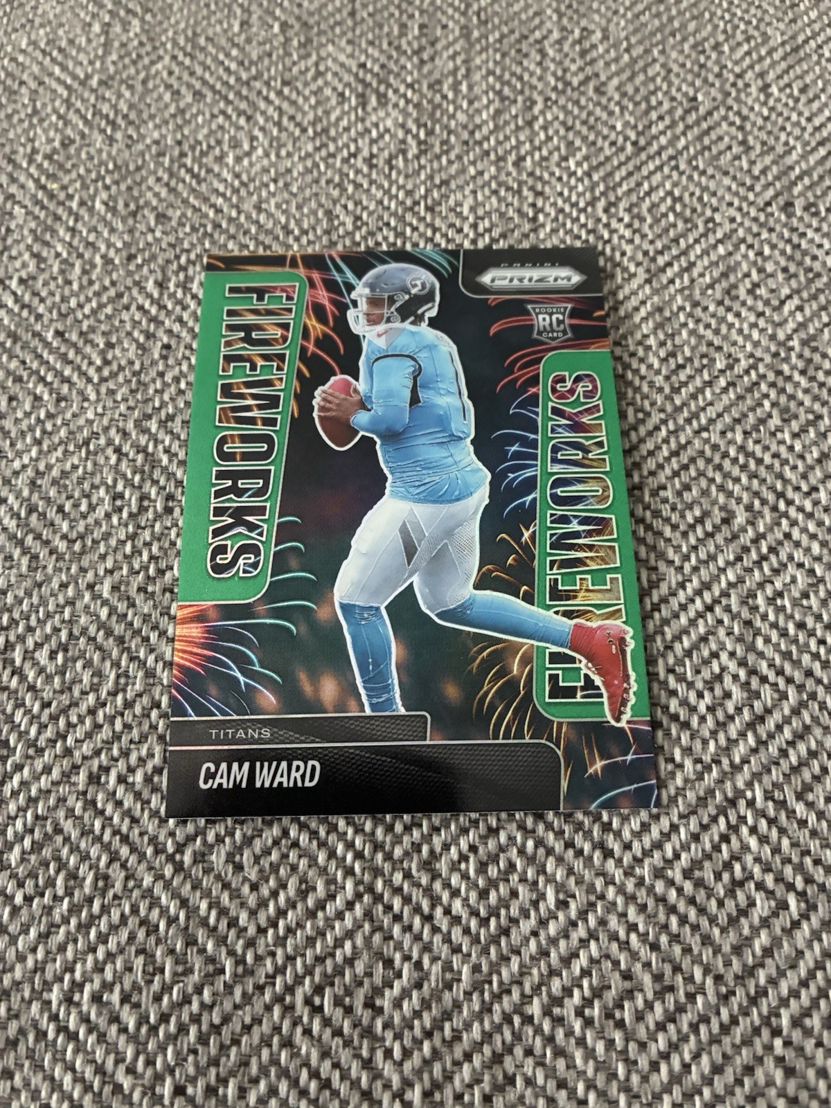2025 Panini Prizm - Fireworks Cam Ward #1 Green Prizm (RC)