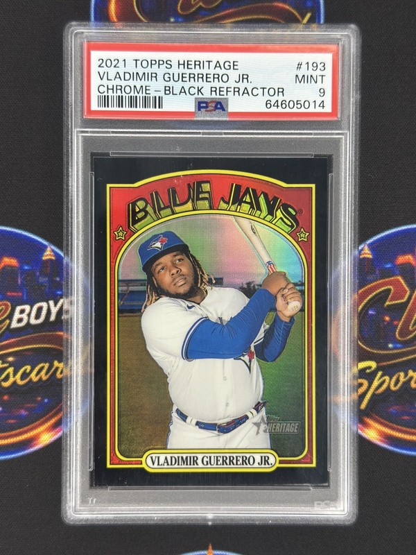 Vladimir Guerrero Jr. 2021 Topps Heritage Chrome Black Refractor /72 PSA 9