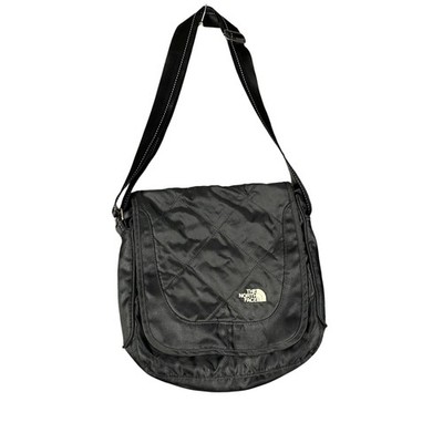 The North Face Quilted Messenger Bag Black Adjustable Strap Nylon