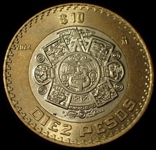 Mexico 10 Pesos 2022 Aztec Sun Coin WCA B136