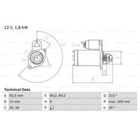 Bosch Anlasser Starter 1.8Kw FüR Audi A4 Avant A6 VW Passat Variant