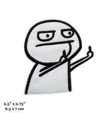 Middle Finger Meme Funny Character Embroidered Iron On Patch