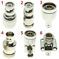 N Male Female to BNC Plug Jack Q9 RF Coaxial Adapter LOT Coax Brass Connector