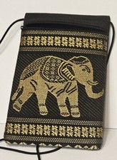 Vintage Elephant Embroidered Change Purse 6 1/2 Inches Long 4 Inches Wide.