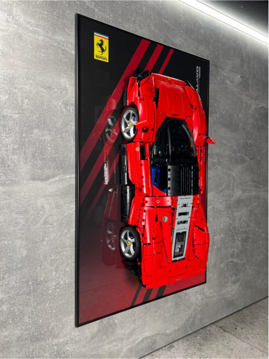 LEGO Art Wall Holder Frame 80x50 cm. for LEGO Technic Ferrari