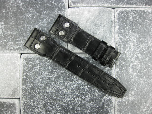 New 20mm Grain Leather Rivet Strap Watch Band for IWC PILOT Top