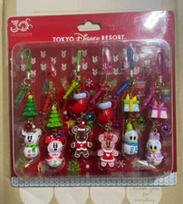 Tokyo Disney Resort Christmas Mickey & Minnie 30th Gingerbread Snowman Strap New