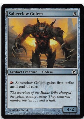 Saberclaw Golem *FOIL Common* Magic MtG x1 Scars of Mirrodin SP