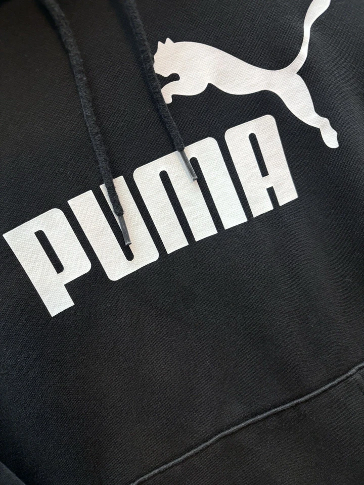 Puma Essentials Logo Pullover Hoodie Womens Small Black Casual Outdoor 586270-01 - Image 4 of 4