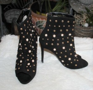 studded open toe booties