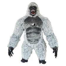 Furry Gorilla Inflatable Costume Mascot Adult Plush Cosplay Party Dress Up Gray