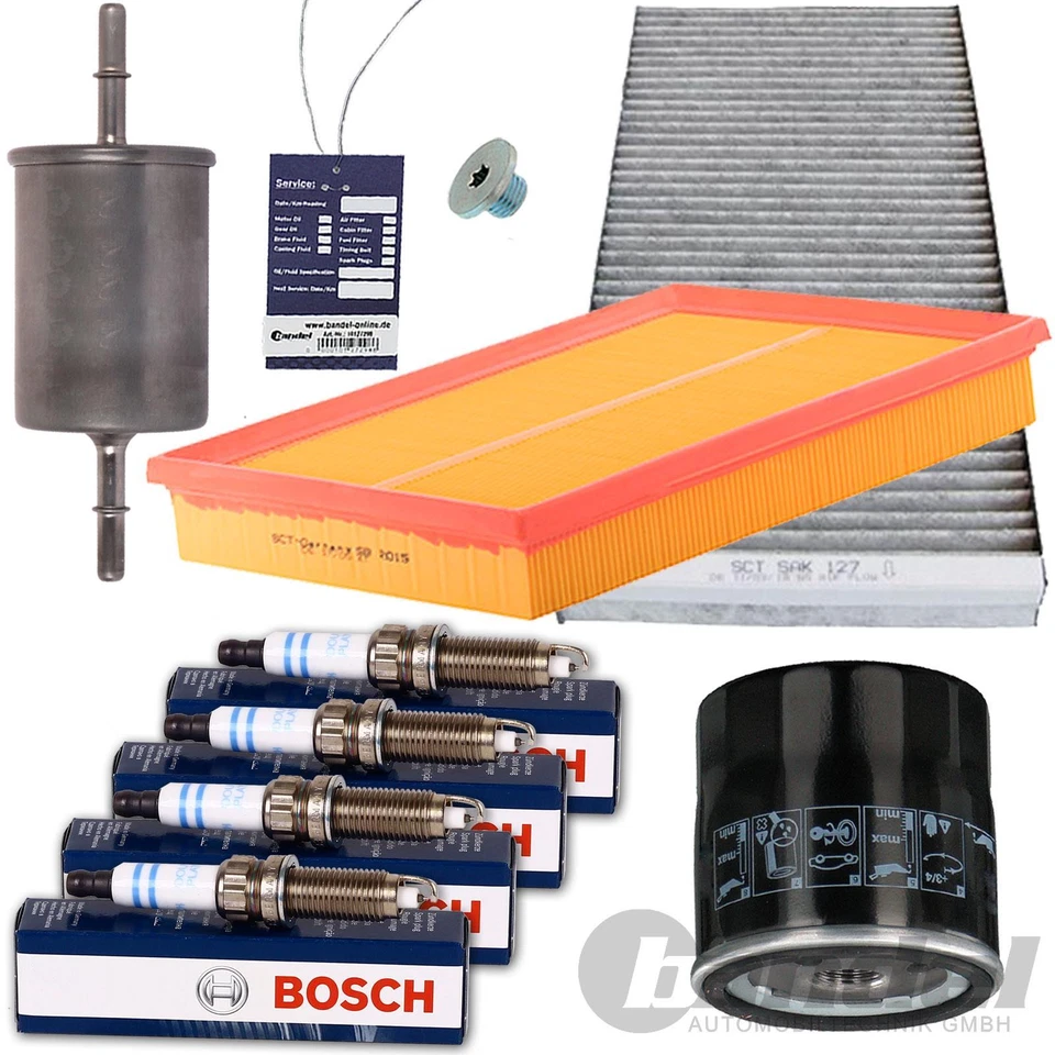 BOSCH + WEITERE INSPEKTIONSPAKET FILTERSATZ + BOSCH ZÜNDKERZEN passend für 1.6-1.8 OPEL MERIVA A
