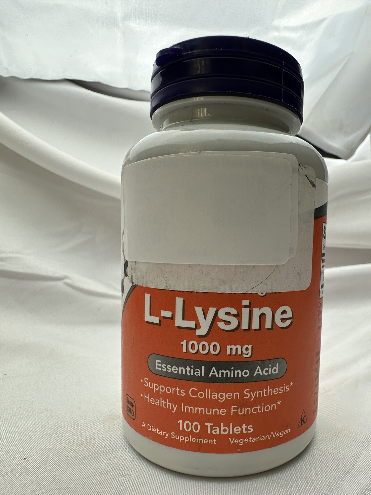 Now Foods L-Lysine 1000mg Collagen Synthesis Double Strength 100 Tabs 06/28