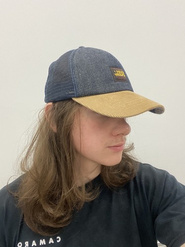 Double Rl Ralph Lauren Selvedge Denim Southwest Trucker Cap RRL Long R Mesh - Picture 2 of 14
