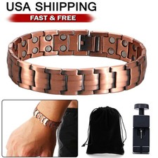 Men's Magnetic Bracelets Therapy Arthritis Pain Relief Pure Solid Copper Bangle