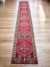 2x13 ft Runner Hand Knotted Kitchen Island Hallway Rug LowPile Act 2.2 x 12.7 ft