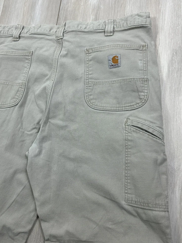 Carhartt Rugged Flex Canvas Work Pants Men’s 40x32 Tan 102291-232 Relaxed Fit - Image 3 of 4