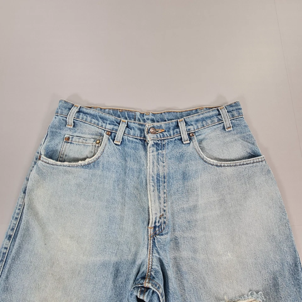 Vintage Levis 545 Mens Baggy Jeans Blue W34 L31 Loose Fit 90s Ripped USA Made - Image 2 of 4