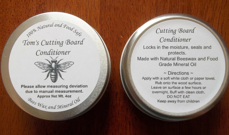 Tabla de cortar acondicionador 100 % cera de abejas natural y aceite mineral - seguro para alimentos Foto 2 de 4