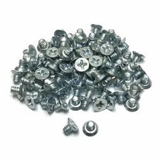 (PKG of 100) 6-32 x 3/16” Machine Screw, Phillips Flat Undercut Head, Zinc Steel