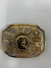VINTAGE 1986 100 YEARS OF LIBERTY - STATUE OF LIBERTY BELT BUCKLE