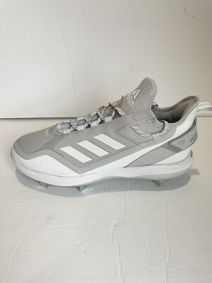 Adidas Icon 7 Boost Baseball Cleat Mens Size 9.5 Gray White S23852 Metal Spikes