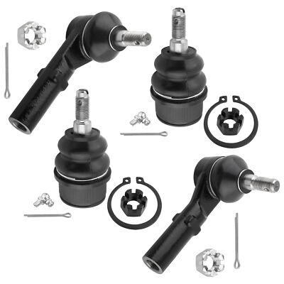 Detroit Axle Front End Kit: 2 Lower Ball Joints + 2 Outer Tie Rods For Jeep Commander Grand Cherokee 2006-2010
