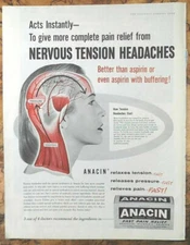 Anacin aspirin vintage ad 1959 1950s retro art health medicine illustration