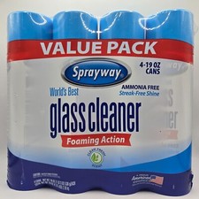 Sprayway Glass Cleaner - 4 PACK of 19oz Cans - Clean Fresh Scent