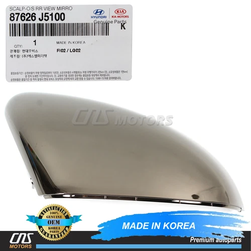 ⭐GENUINE⭐ Side Mirror Cover Dark Chrome RIGHT for 2018-23 Kia Singer 87626J5100