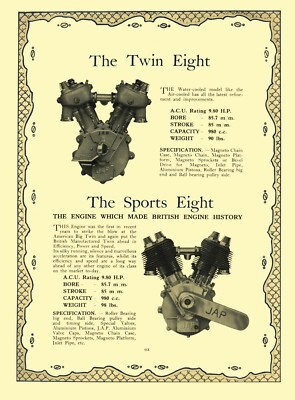 JAP Engine 1926 & 1929 Brochures Book V Twin Single Brough