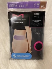 Maidenform Flexees Shapewear Womens Size 3XL Black Stretchy Thong