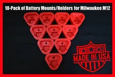 10-Pack Battery Holder Mount Holder Bracket For Milwaukee M12 Batteries