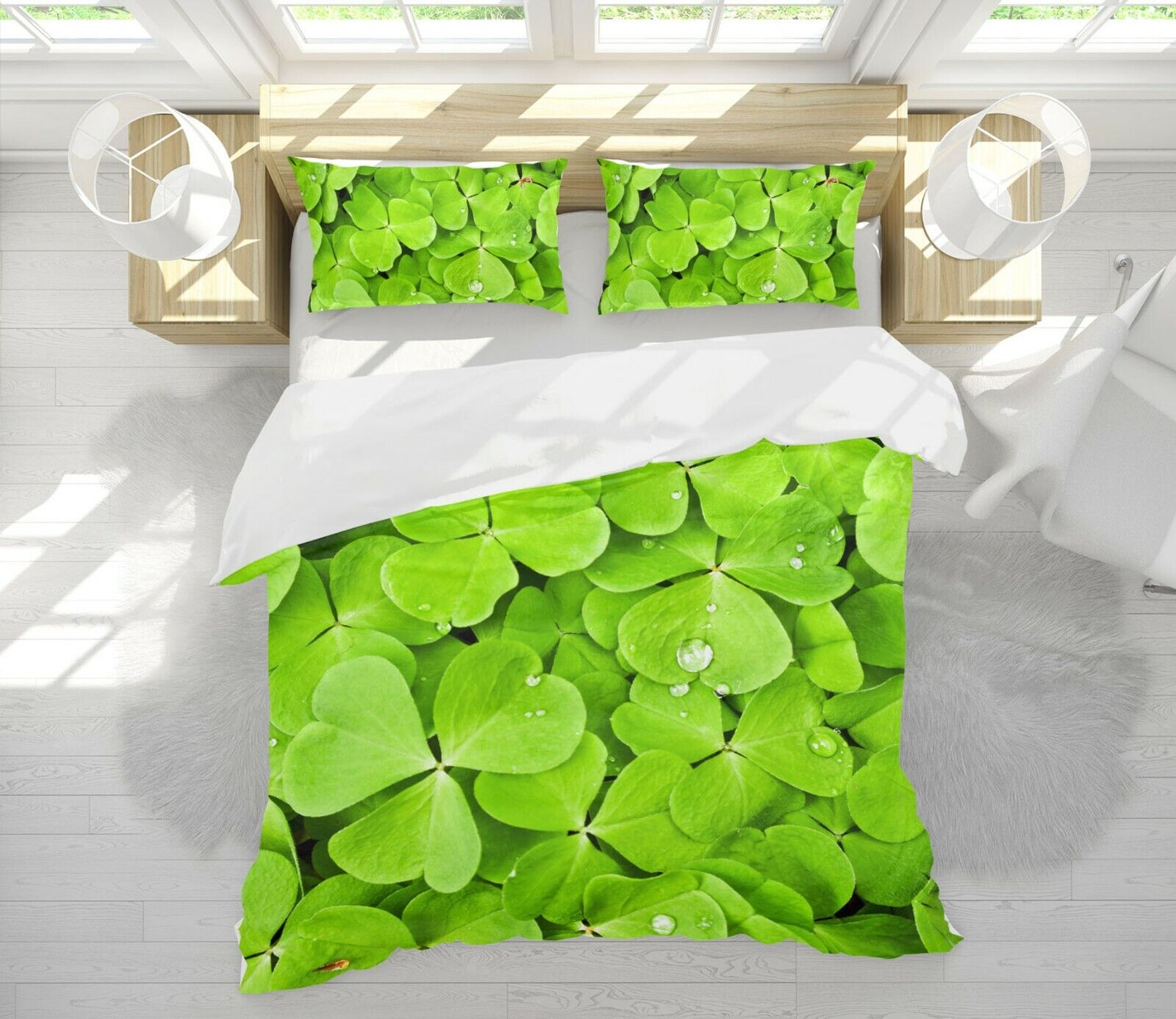 3D Big Clover ZHUB348 Bed Pillowcases Quilt Duvet Cover Queen King Zoe Prijs delen