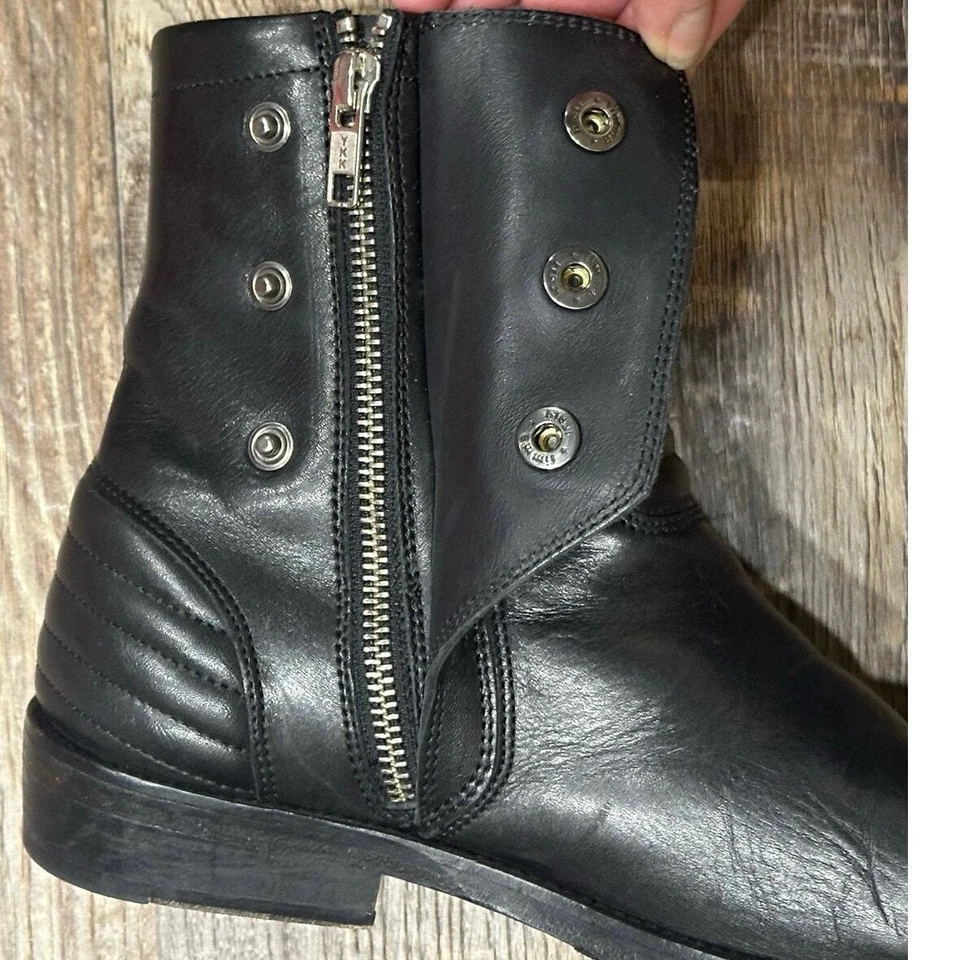 Botas pretas femininas de luxo para motociclista designer superfície-ar arquivamento - Imagem 2 de 4