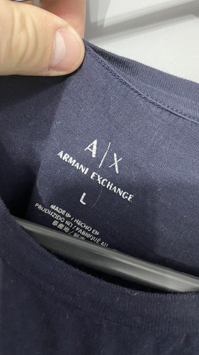 Men’s Armani Exchange T Shirt Size Large Navy Blue - Picture 3 of 5